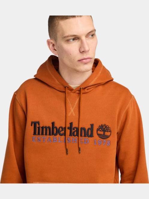 pulover cu gluga pt. barbati Timberland 1973 Embroidery Logo Hoodie maro 5