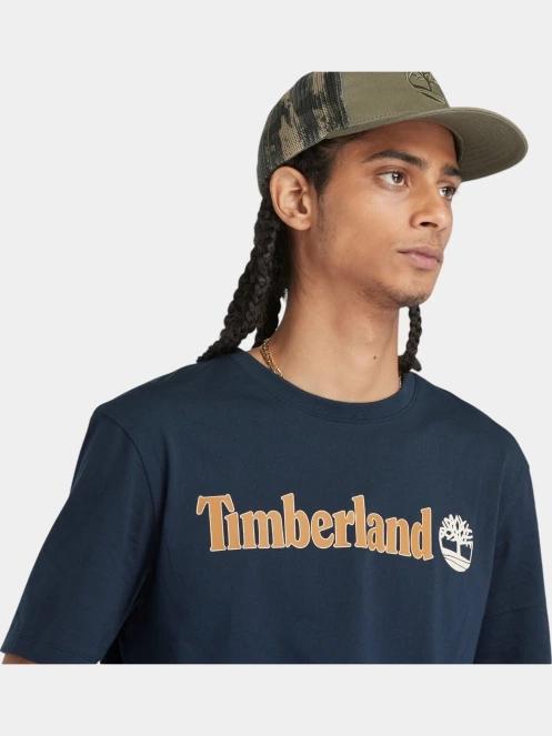 tricou cu maneci scurte pt. barbati Timberland Linear Logo Short Sleeve Tee albastru inchis 5