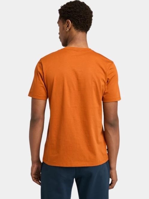 tricou cu maneci scurte pt. barbati Timberland Linear Logo Short Sleeve Tee maro 3