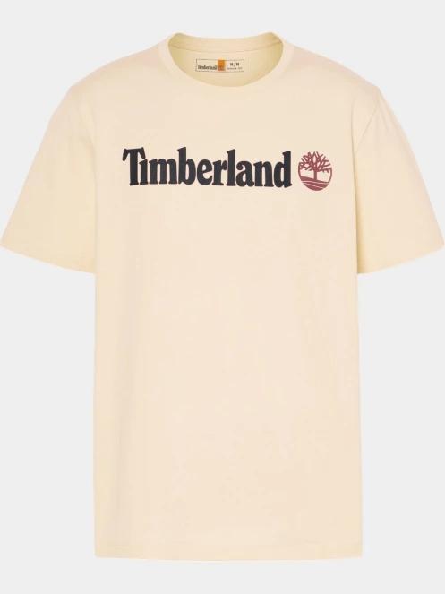 tricou cu maneci scurte pt. barbati Timberland Linear Logo Short Sleeve Tee nisip 6