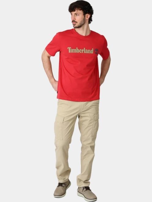 tricou cu maneci scurte pt. barbati Timberland Linear Logo Short Sleeve Tee rosu 5