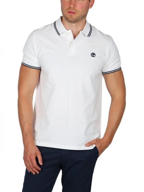 tricou cu guler pt. barbati Timberland Tipped Pique Polo alb 2