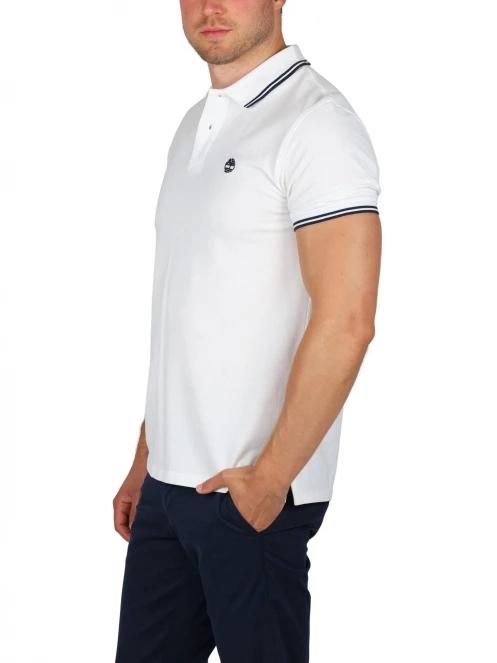 tricou cu guler pt. barbati Timberland Tipped Pique Polo alb 3