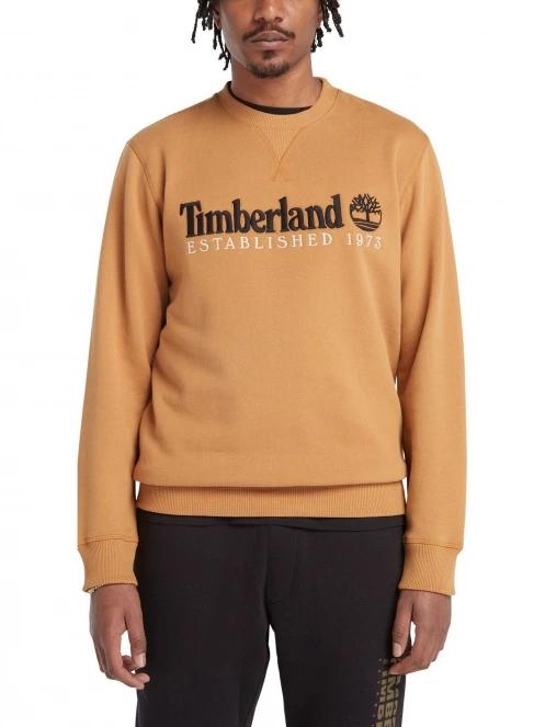 pulover pt. barbati Timberland Embroidery Logo Brush Back Crew Neck maro 2