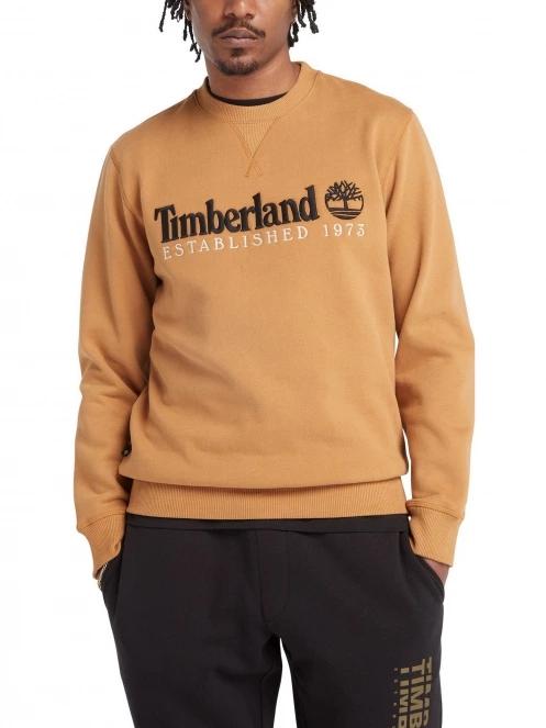 pulover pt. barbati Timberland Embroidery Logo Brush Back Crew Neck maro 4