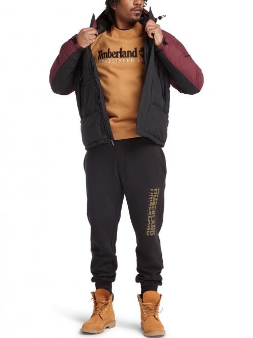 pulover pt. barbati Timberland Embroidery Logo Brush Back Crew Neck maro 5