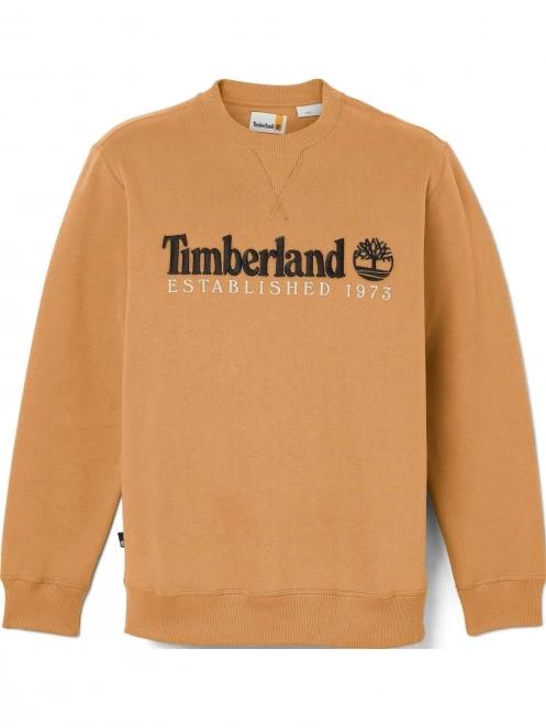 pulover pt. barbati Timberland Embroidery Logo Brush Back Crew Neck maro 7