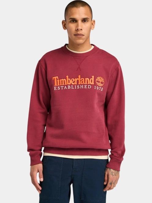 pulover pt. barbati Timberland Embroidery Logo Crew Neck rosu 2