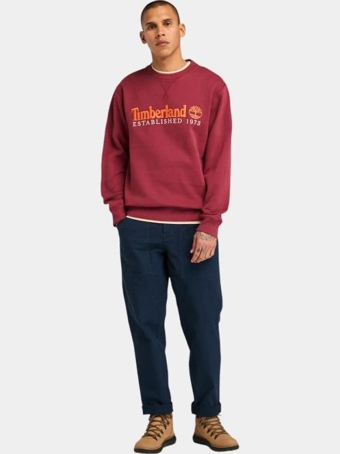pulover pt. barbati Timberland Embroidery Logo Crew Neck rosu 4