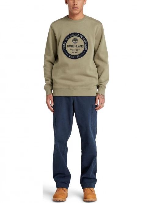 pulover pt. barbati Timberland Ls Elevated Brand Carrier Crew Sweatshir verde 4