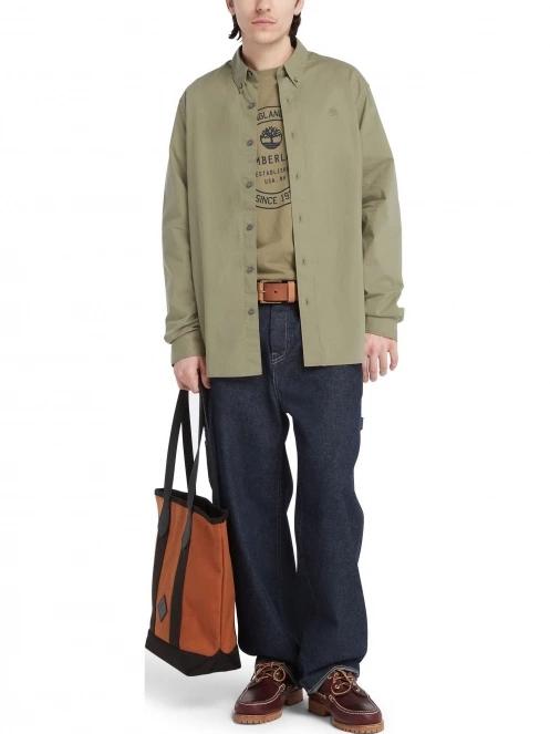camasa cu maneci lungi pt. barbati Timberland Stretch Poplin Shirt verde 5