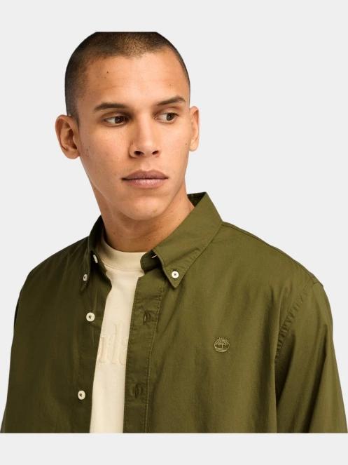 camasa cu maneci lungi pt. barbati Timberland Stretch Poplin Shirt oliv 5