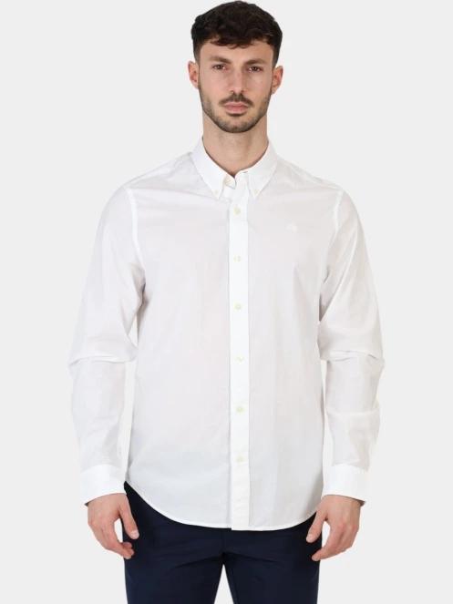 camasa cu maneci lungi pt. barbati Timberland Long Sleeve Stretch Poplin Shirt alb 2