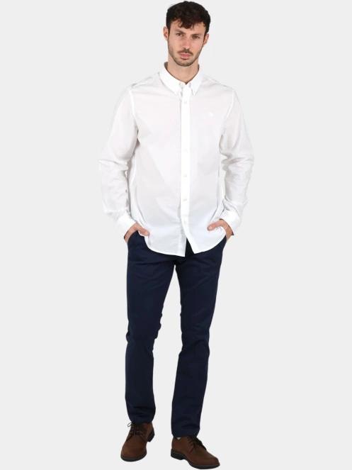 camasa cu maneci lungi pt. barbati Timberland Long Sleeve Stretch Poplin Shirt alb 5