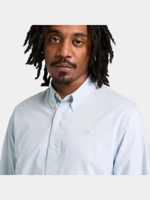 camasa cu maneci lungi pt. barbati Timberland Long Sleeve Stretch Poplin Shirt albastru deschis 4
