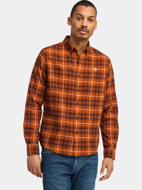 camasa cu maneci lungi pt. barbati Timberland Solucell Plaid Shirt maro 2