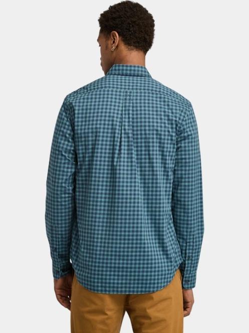 camasa cu maneci lungi pt. barbati Timberland Stretch Poplin Gingham Shirt albastru inchis 3