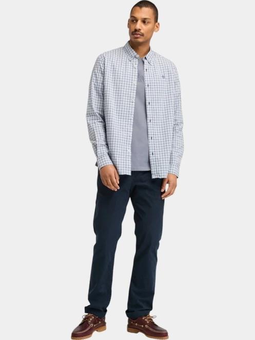 camasa cu maneci lungi pt. barbati Timberland Stretch Poplin Gingham Shirt albastru 4