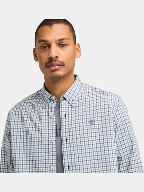 camasa cu maneci lungi pt. barbati Timberland Stretch Poplin Gingham Shirt albastru 5