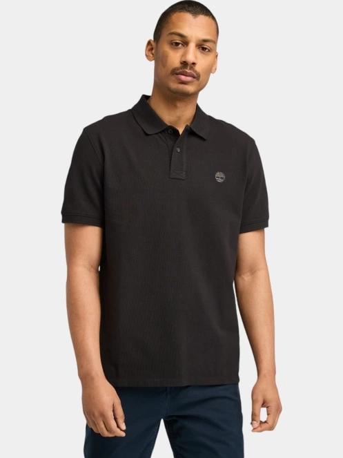 tricou cu guler pt. barbati Timberland Pique Short Sleeve Polo negru 2