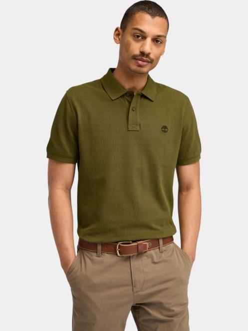tricou cu guler pt. barbati Timberland Pique Short Sleeve Polo oliv 2