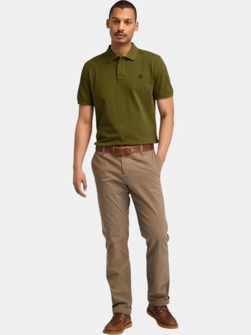 tricou cu guler pt. barbati Timberland Pique Short Sleeve Polo oliv 4