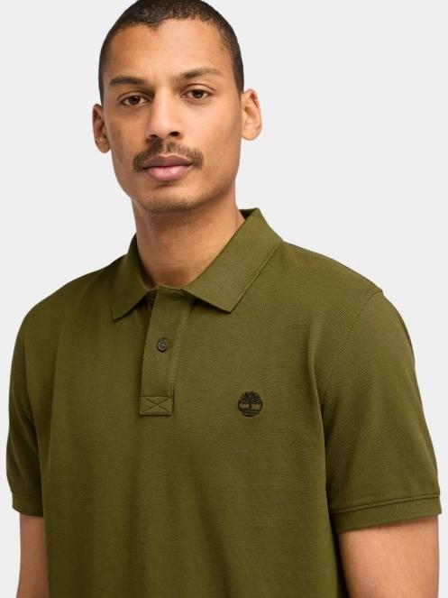 tricou cu guler pt. barbati Timberland Pique Short Sleeve Polo oliv 5