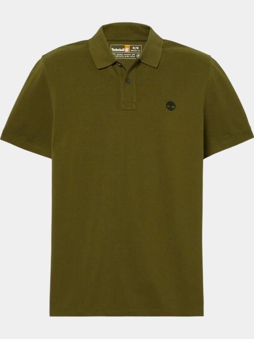 tricou cu guler pt. barbati Timberland Pique Short Sleeve Polo oliv 6