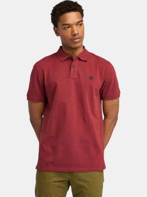 tricou cu guler pt. barbati Timberland Pique Short Sleeve Polo rosu 2