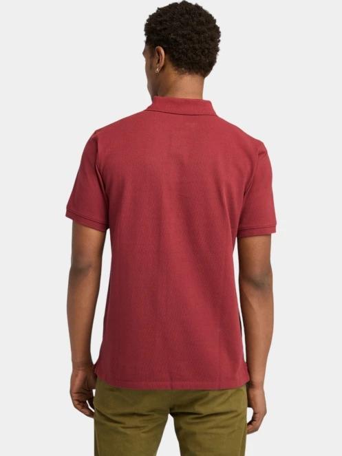 tricou cu guler pt. barbati Timberland Pique Short Sleeve Polo rosu 3