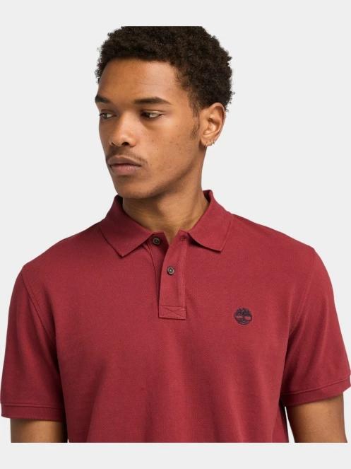 tricou cu guler pt. barbati Timberland Pique Short Sleeve Polo rosu 5