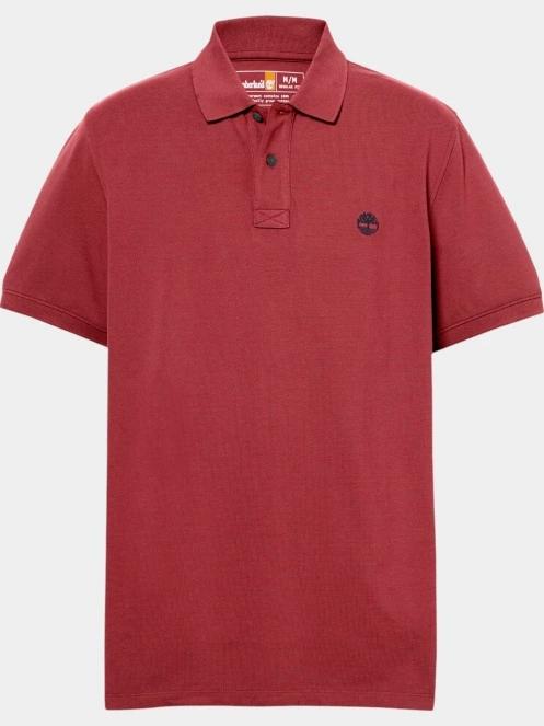 tricou cu guler pt. barbati Timberland Pique Short Sleeve Polo rosu 6