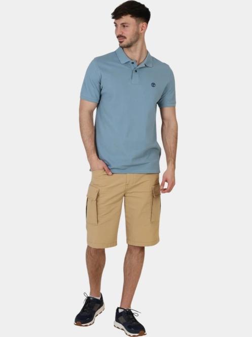 tricou cu guler pt. barbati Timberland Pique Short Sleeve Polo albastru 6