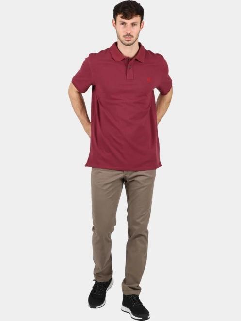tricou cu guler pt. barbati Timberland Pique Short Sleeve Polo bordo 5