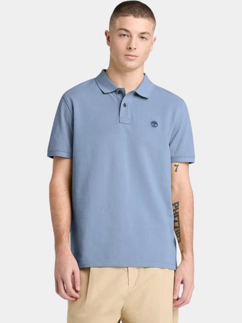tricou cu guler pt. barbati Timberland Pique Short Sleeve Polo albastru deschis 2