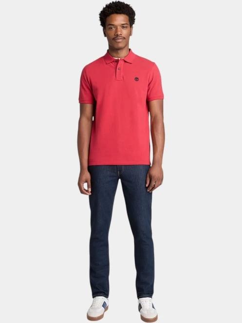 tricou cu guler pt. barbati Timberland Pique Short Sleeve Polo rosu 4