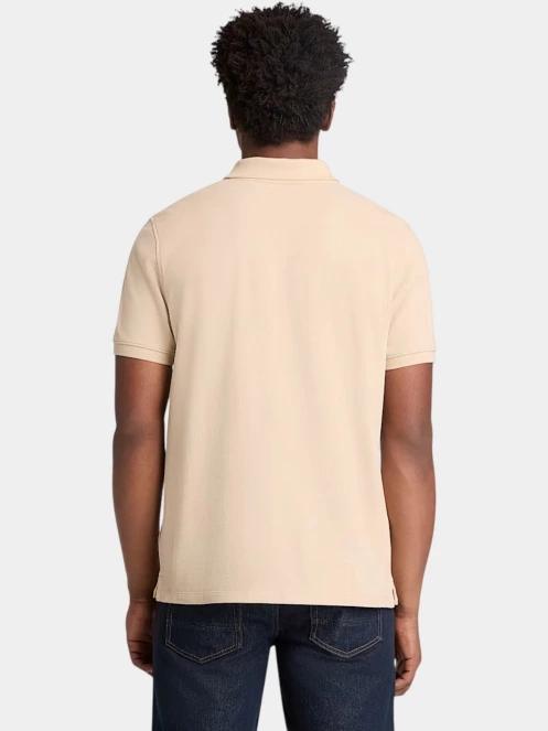 tricou cu guler pt. barbati Timberland Pique Short Sleeve Polo nisip 3