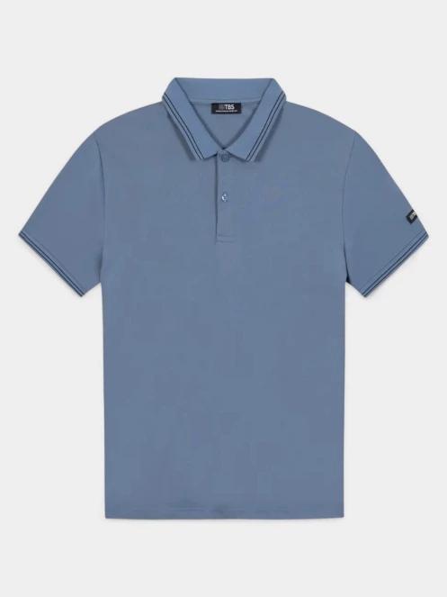 tricou cu guler pt. barbati TBS Attonpol albastru 4