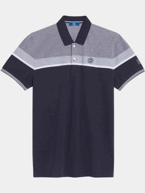 tricou cu guler pt. barbati TBS Barispol albastru inchis 2