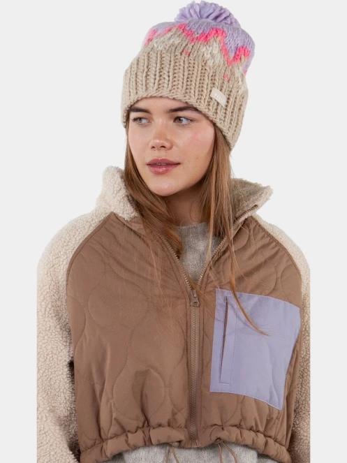 caciula cu mot pt. femei Barts Curley Beanie nisip 4