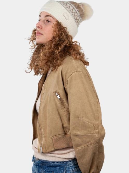 caciula cu mot pt. femei Barts Woodstar Beanie nisip 4