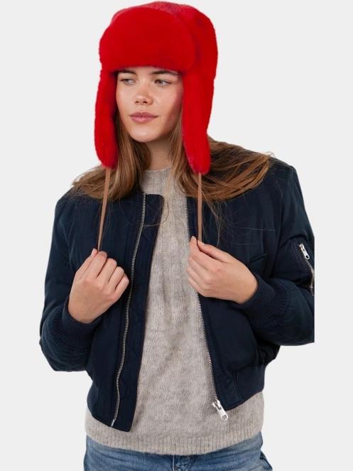 caciula cu urechi pt. femei Barts Lucerne Bomber rosu 4