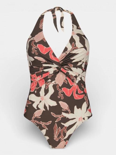 costum de baie pt. femei Barts Camolo Halter Shaping Onepiece maro 4