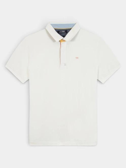 tricou cu guler pt. barbati TBS Clidepol alb 4