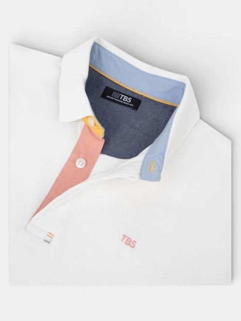 tricou cu guler pt. barbati TBS Clidepol alb 6