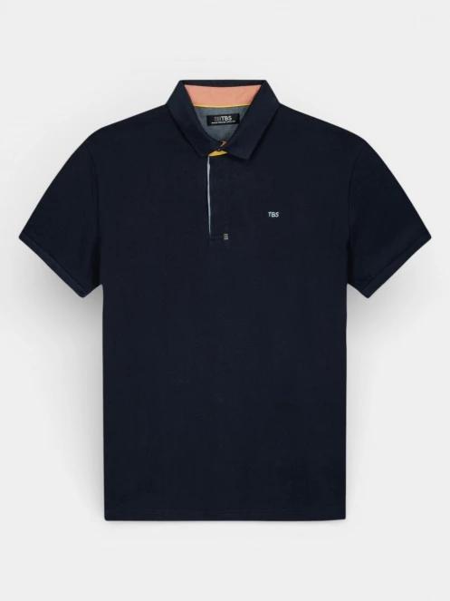 tricou cu guler pt. barbati TBS Clidepol albastru inchis 4