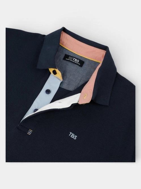 tricou cu guler pt. barbati TBS Clidepol albastru inchis 6