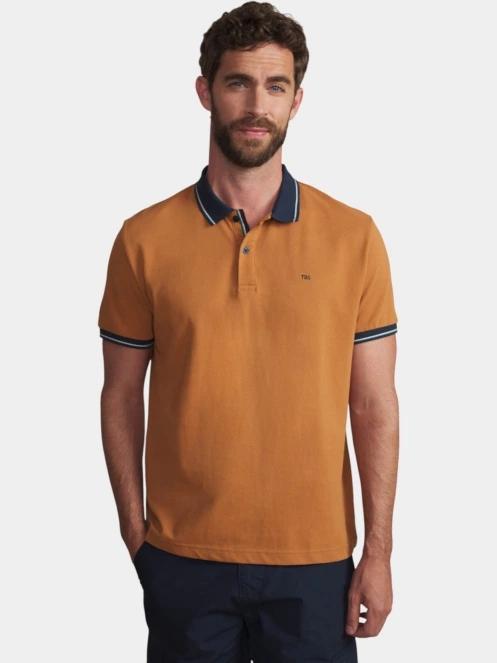 tricou cu guler pt. barbati TBS Darelpol maro 2