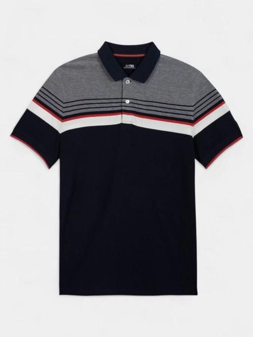 tricou cu guler pt. barbati TBS Eltonpol albastru inchis 4