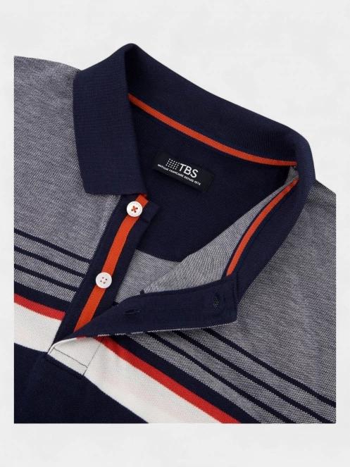 tricou cu guler pt. barbati TBS Eltonpol albastru inchis 6